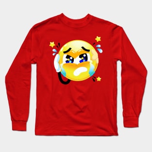 Hurt Face Emoji Long Sleeve T-Shirt